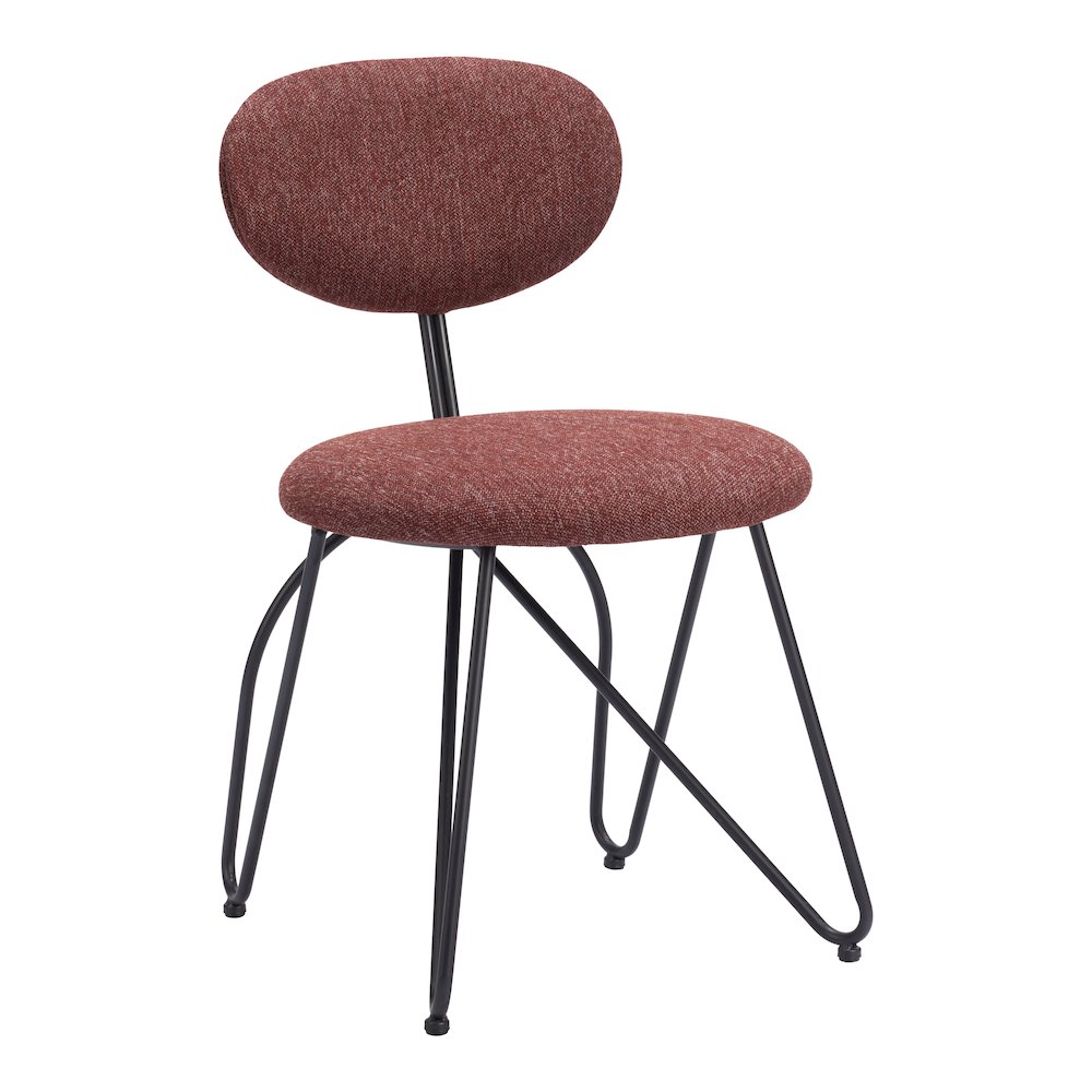 Novi Dining Chair (Set of 2) Maroon Brown. Picture 1