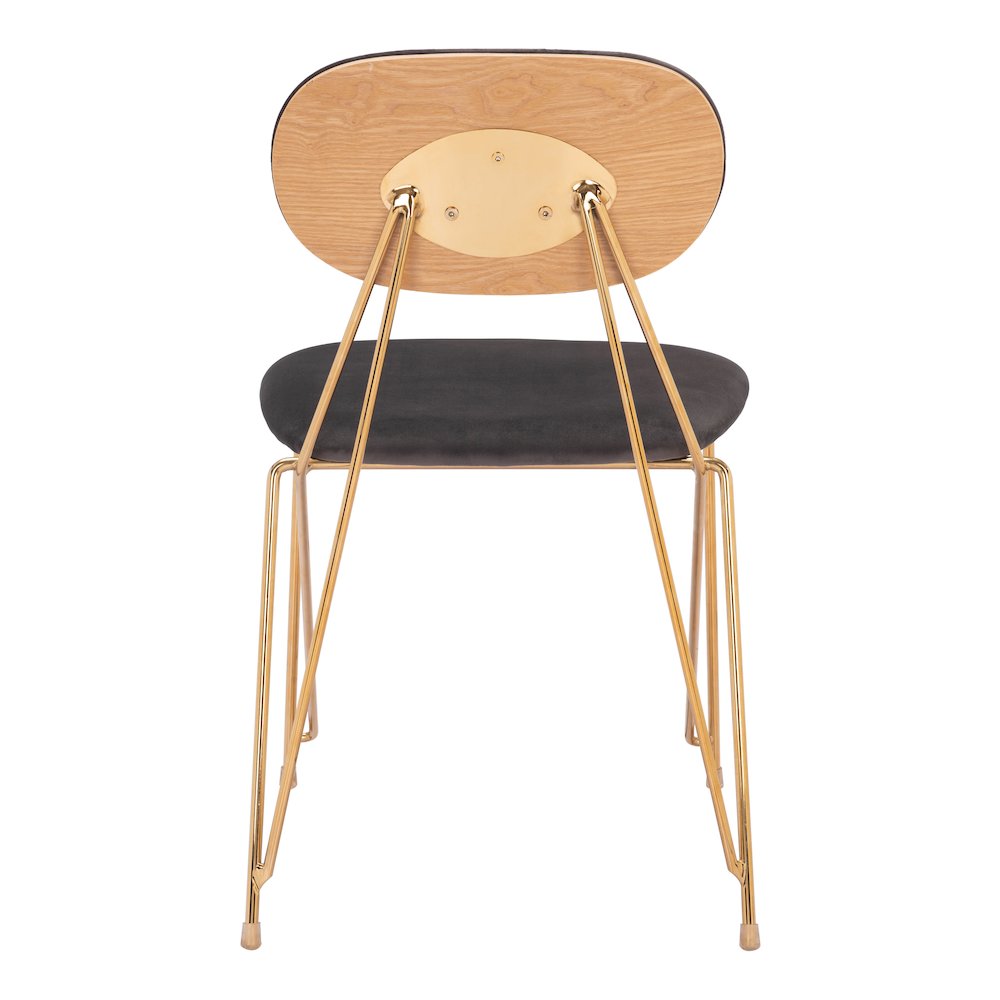 Georges Dining Chair (Set of 2) Gray & Gold. Picture 4