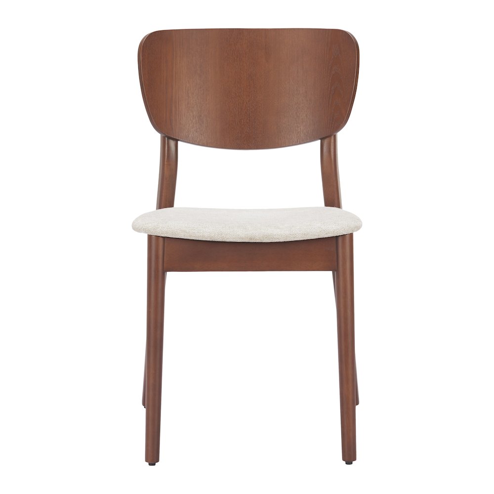 Kellua Dining Chair (Set of 2) Beige & Walnut. Picture 3