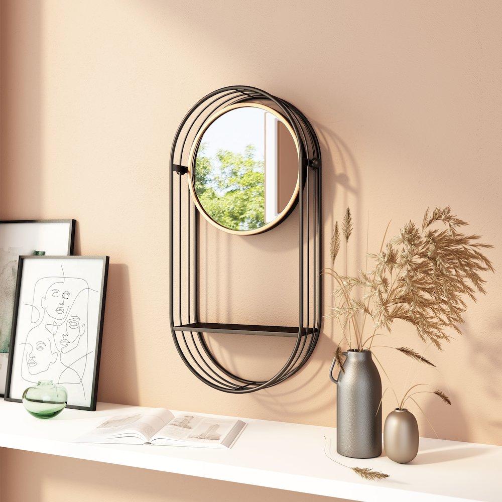Saroni Mirror Shelf Antique Gray. Picture 6
