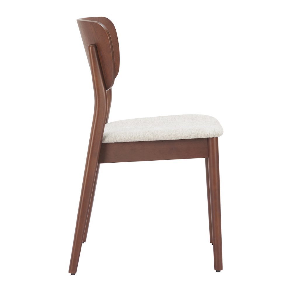 Kellua Dining Chair (Set of 2) Beige & Walnut. Picture 2