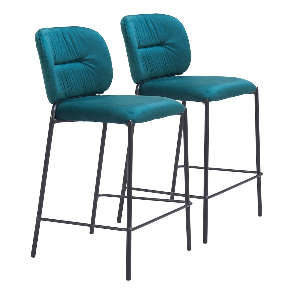 Plat Counter Stool (Set of 2) Green. Picture 6