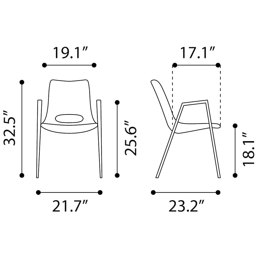 Desi Dining Chair (Set of 2) Beige & Gold. Picture 5