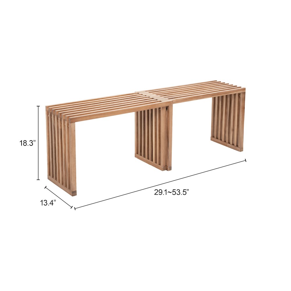 Riviera Extendable Bench (Set of 2) Natural. Picture 9