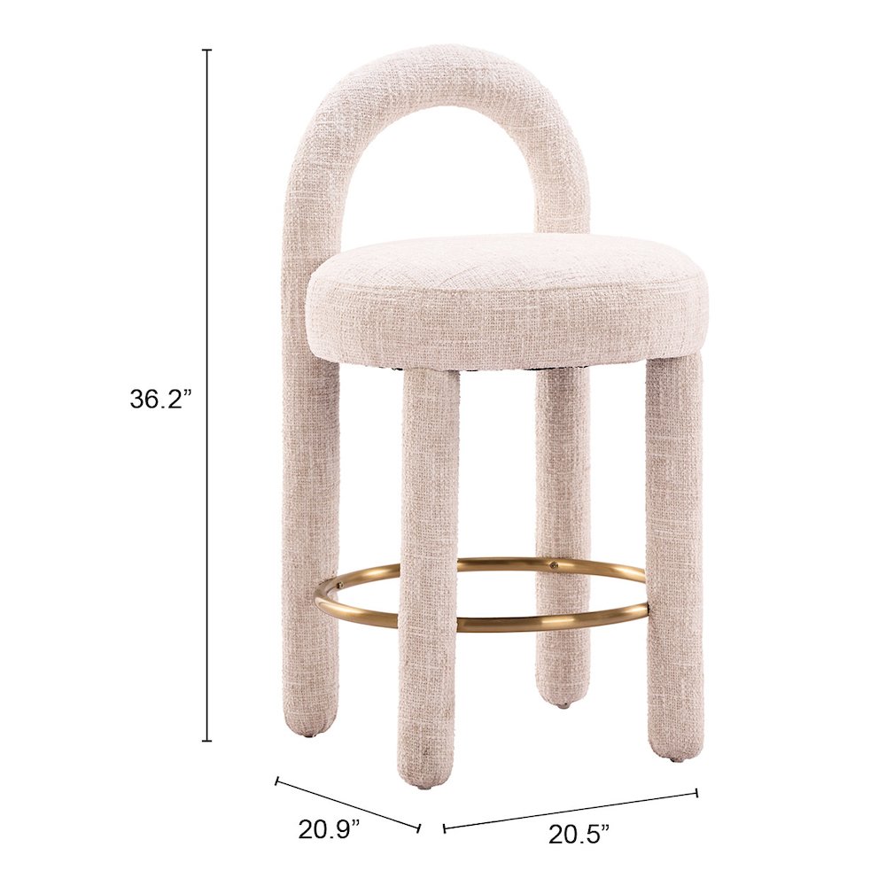 Curco Counter Stool (Set of 2) Beige. Picture 7