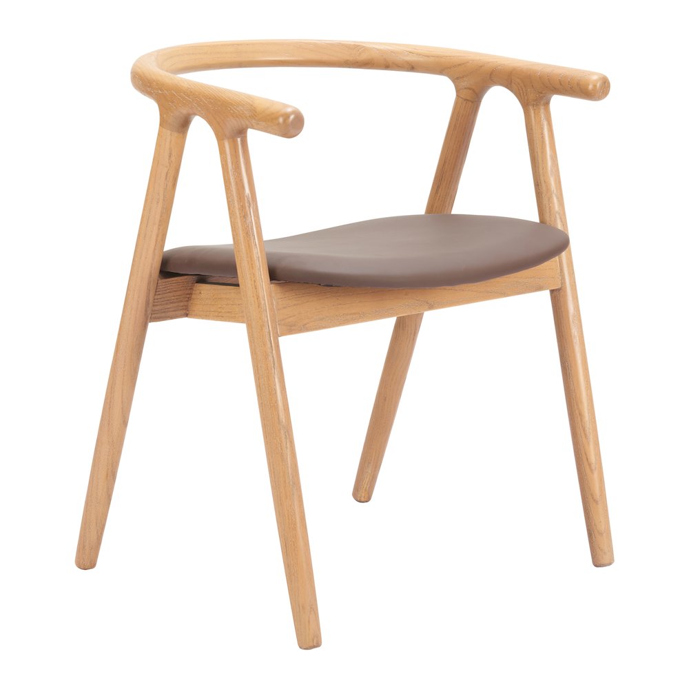 Peker Dining Chair (Set of 2) Brown & Natural. Picture 1