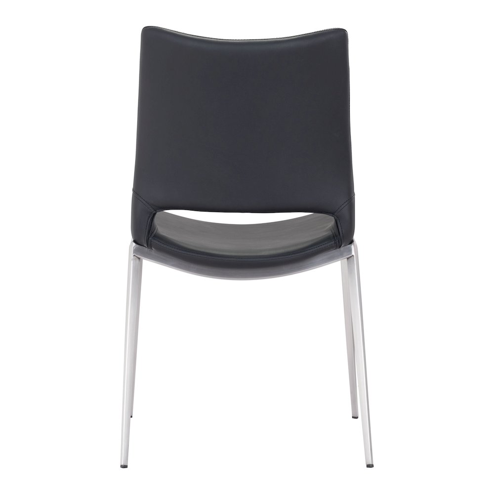 Ace Dining Chair (Set of 2) Black & Silver. Picture 4