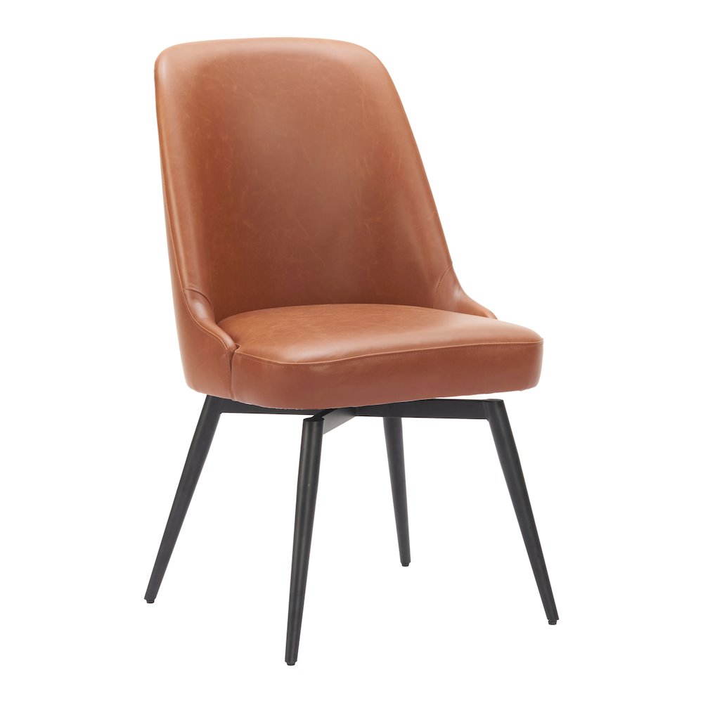 Keppel Swivel Dining Chair (Set of 2) Brown. Picture 8