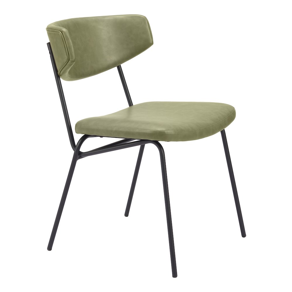 Charon Dining Chair (Set of 2) Green. Picture 1