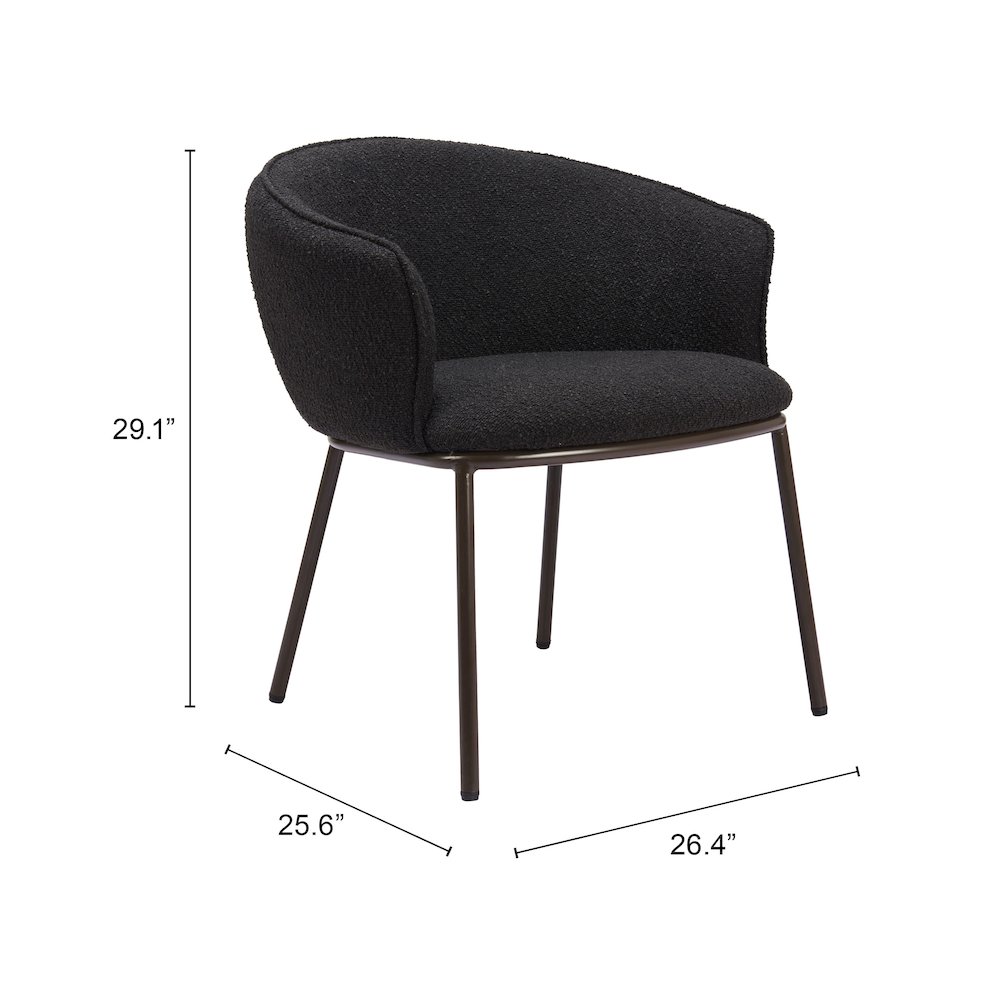 Essen Dining Chair Black & Bronze. Picture 7