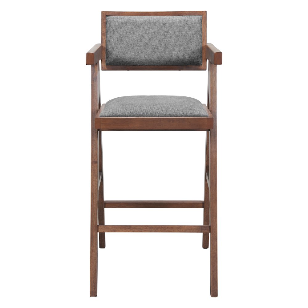 Delhi Barstool (Set of 2) Gray & Walnut. Picture 3