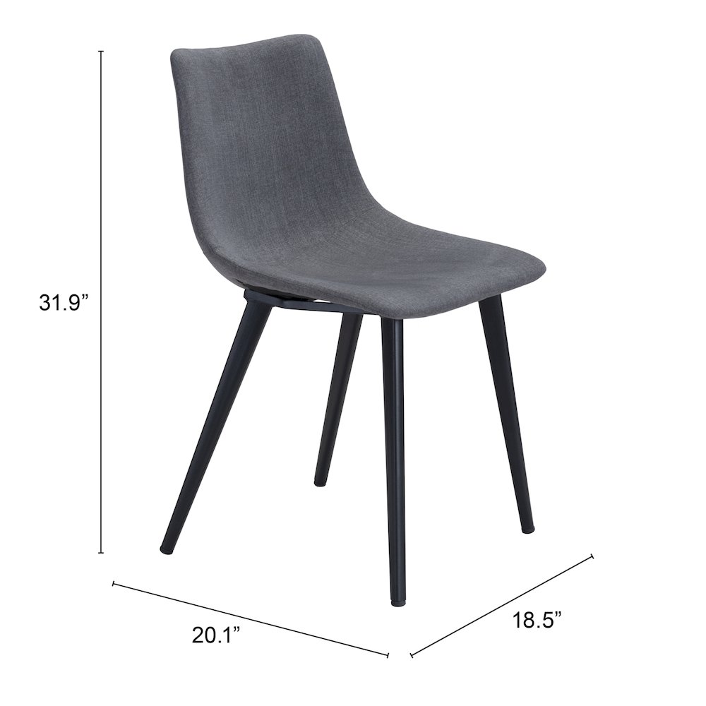 Daniel Dining Chair (Set of 2) Gray. Picture 7