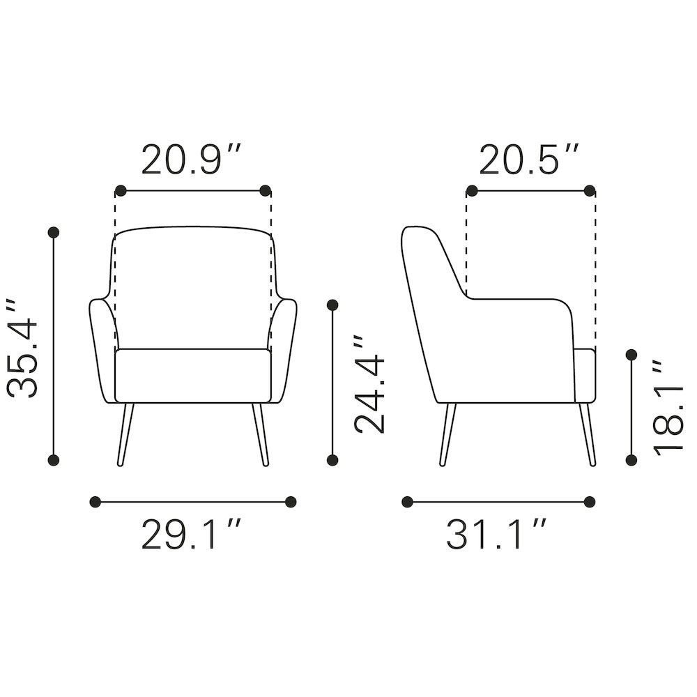 Tasmania Accent Chair Vintage Brown. Picture 11