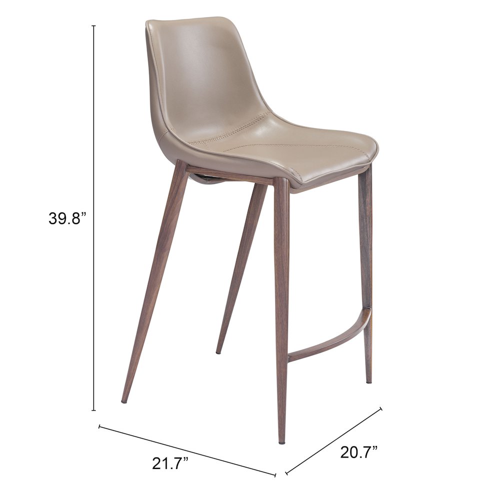 Magnus Counter Stool (Set of 2) Brown & Walnut. Picture 7
