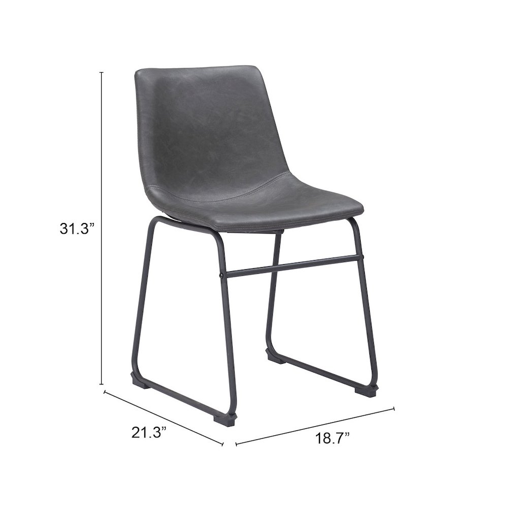 Smart Dining Chair (Set of 2) Charcoal. Picture 7