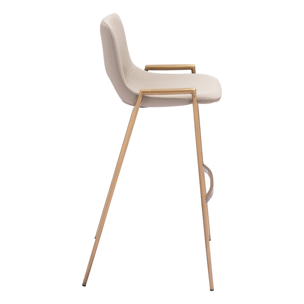 Desi Barstool (Set of 2) Beige & Gold. Picture 2