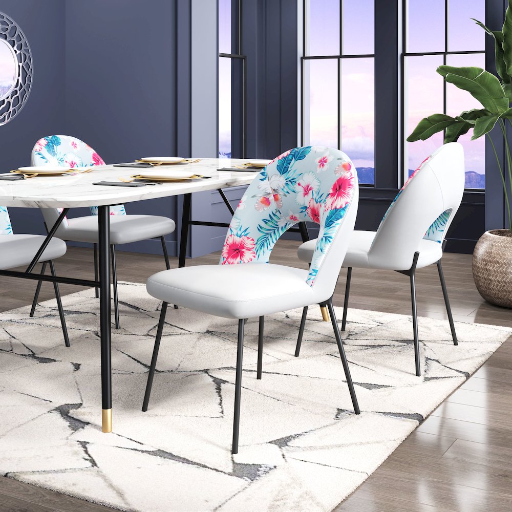 Torrey Dining Chair (Set of 2) Multicolor Print & Gray. Picture 8