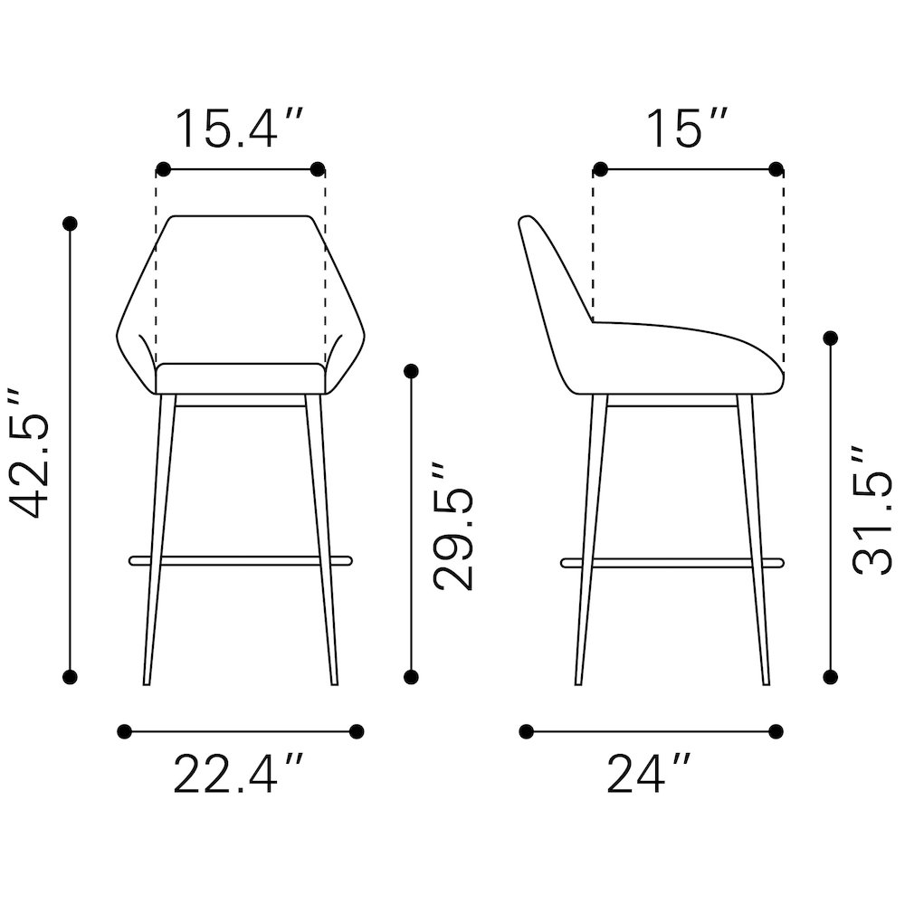 Vila Barstool (Set of 2) Black. Picture 10