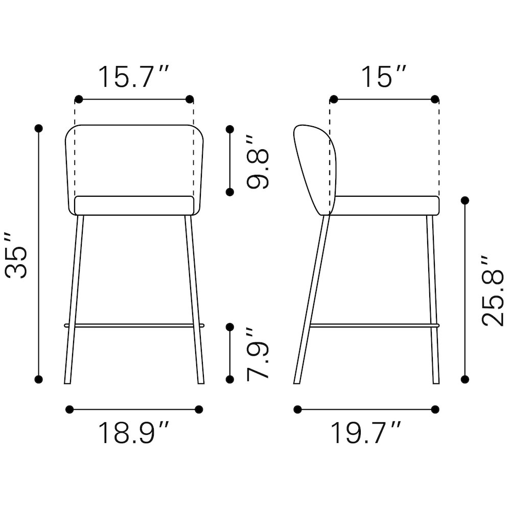 Linz Counter Stool (Set of 2) Cream. Picture 12