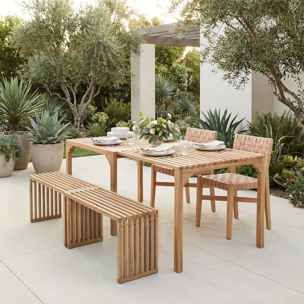 Riviera Extendable Bench (Set of 2) Natural. Picture 4