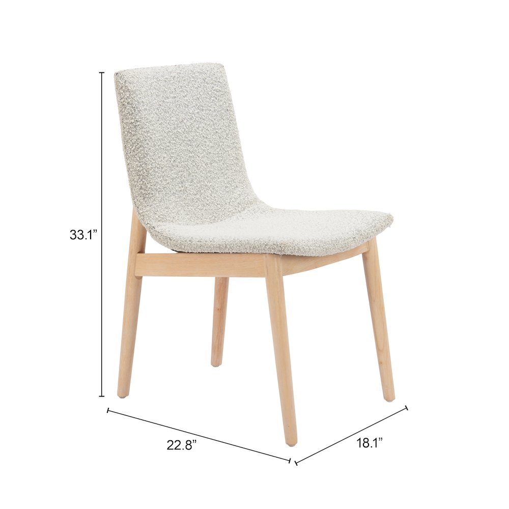 Raha Dining Chair (Set of 2) Gray & Whitewashed. Picture 10