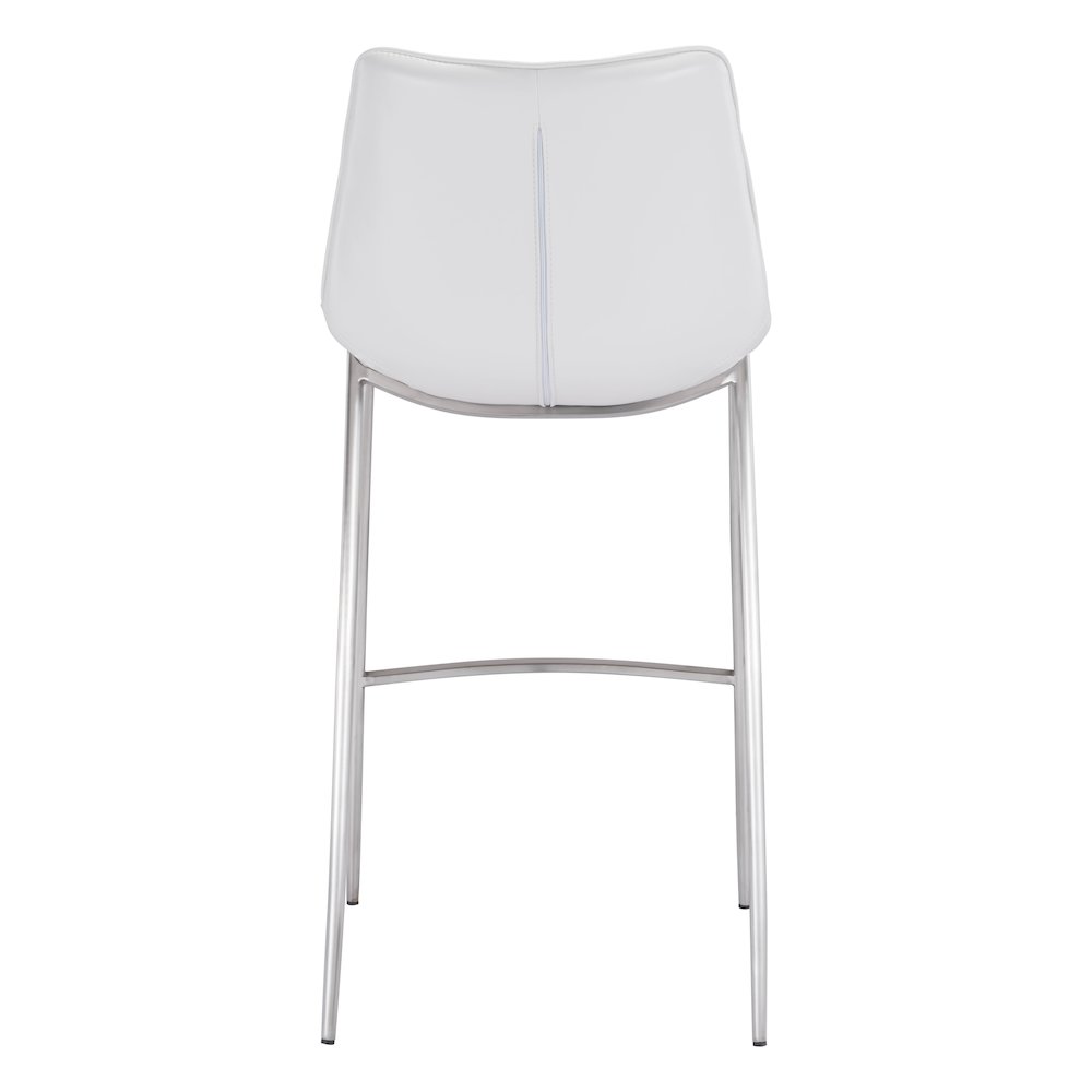 Magnus Barstool (Set of 2) White & Silver. Picture 4