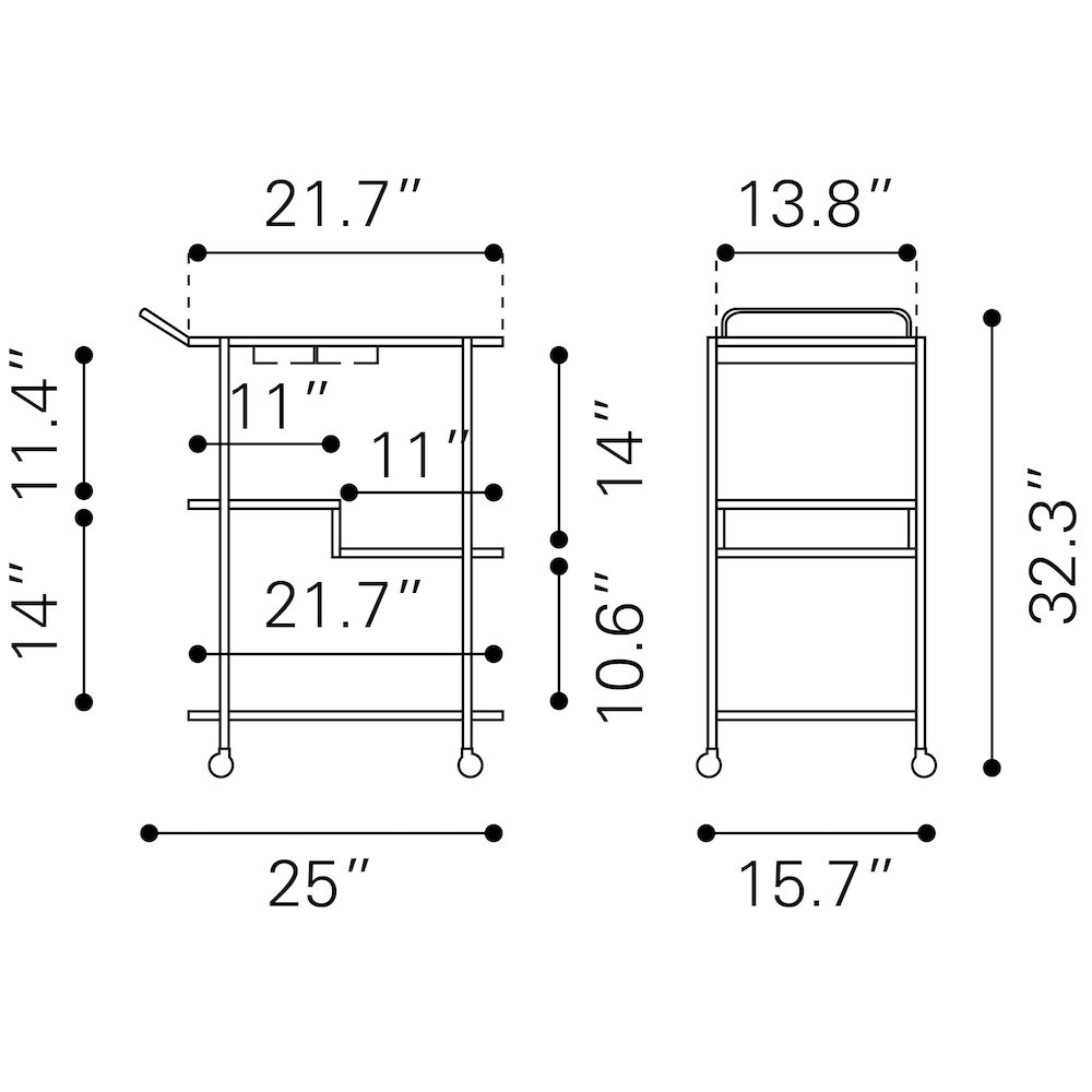 Constanza Bar Cart Black. Picture 11