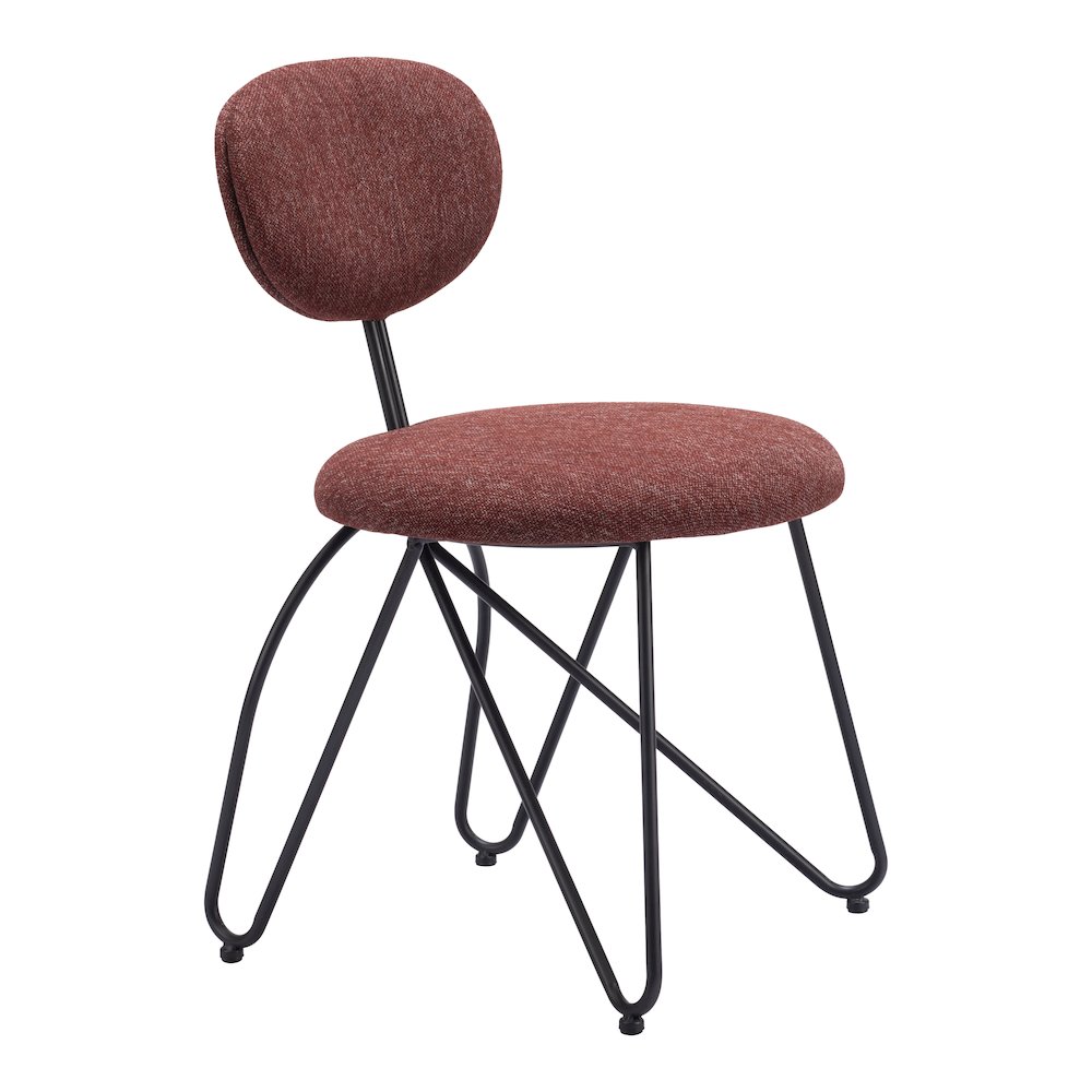 Novi Dining Chair (Set of 2) Maroon Brown. Picture 8