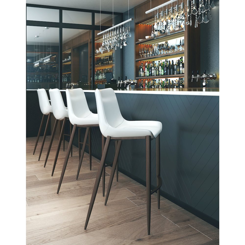 Magnus Barstool (Set of 2) White & Walnut. Picture 9