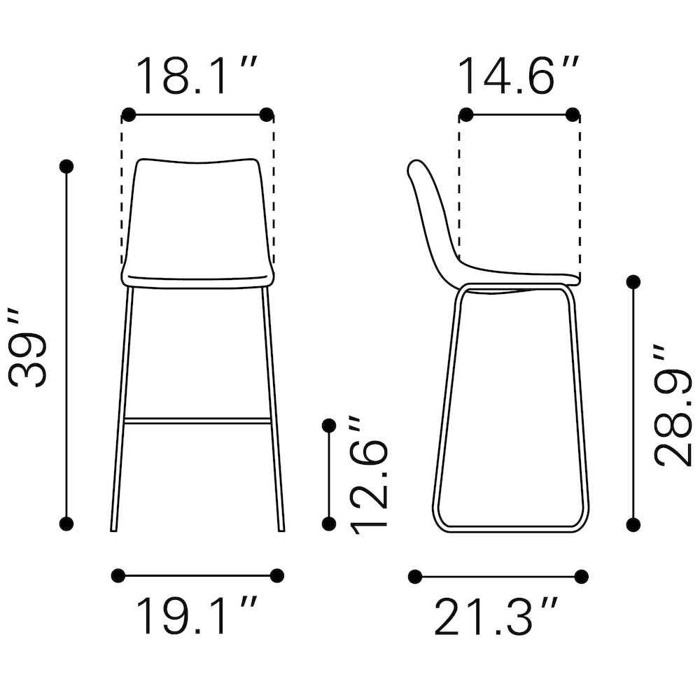 Smart Barstool (Set of 2) Vintage Espresso. Picture 11