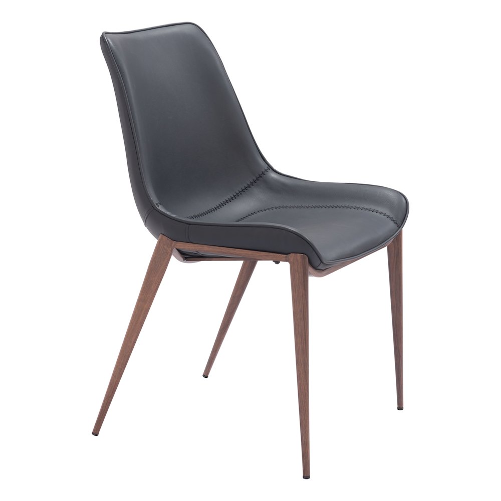 Magnus Dining Chair (Set of 2) Black & Walnut. Picture 1
