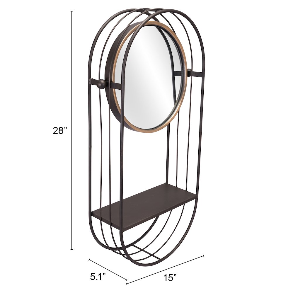 Saroni Mirror Shelf Antique Gray. Picture 7