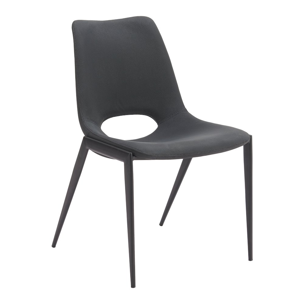 Desi Armless Dining Chair (Set of 2) Black. Picture 1