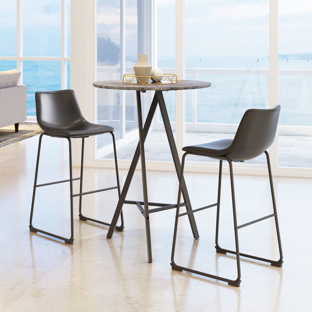 Smart Barstool (Set of 2) Black. Picture 9