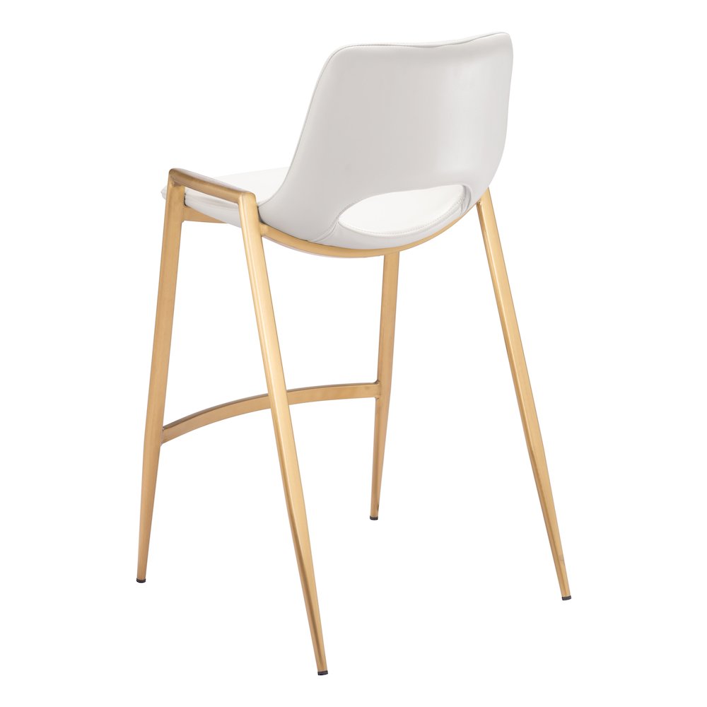 Desi Counter Stool (Set of 2) White & Gold. Picture 5