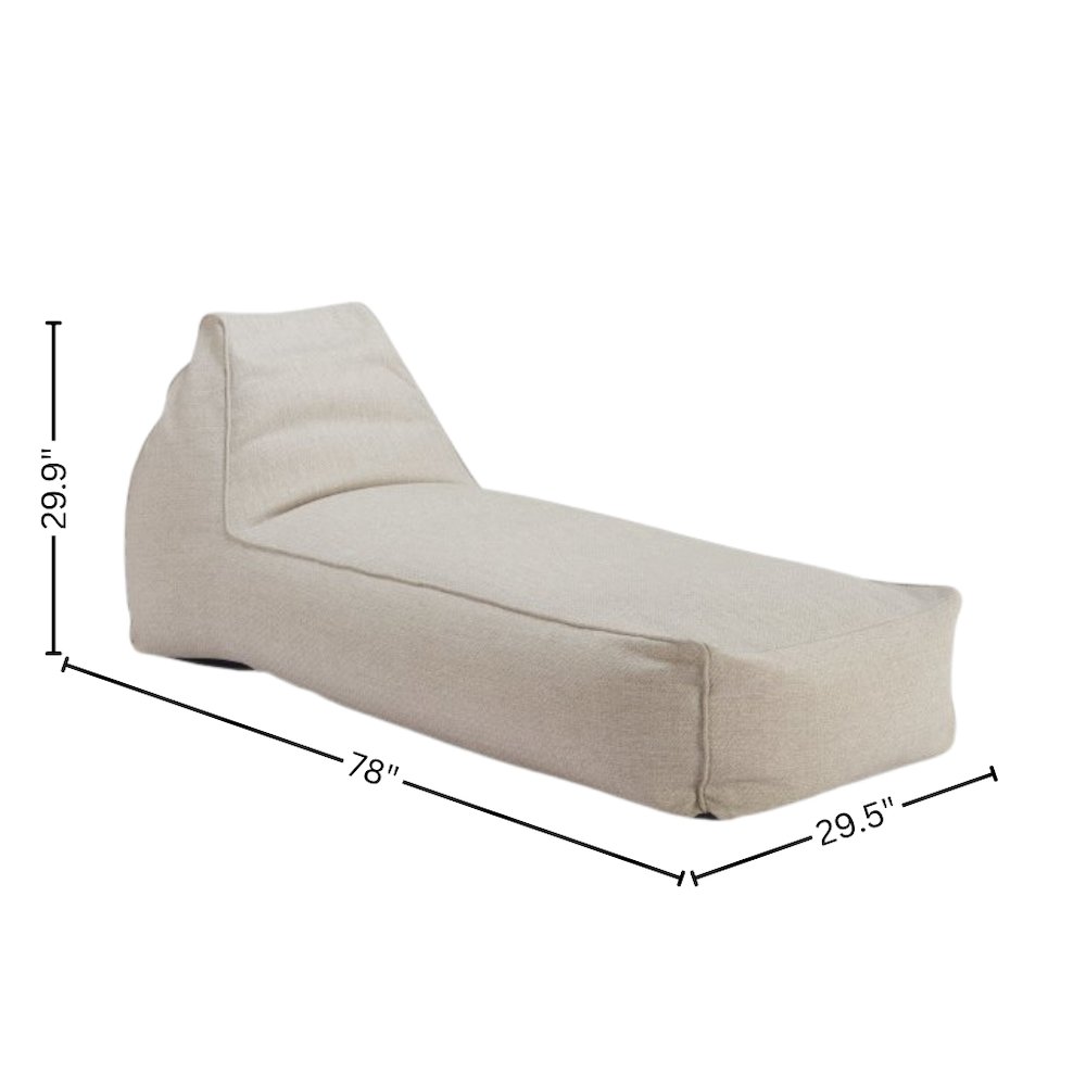 Beige Outdoor Bean Bag Chair Lounger, Modern Waterproof Patio Seat. Picture 5