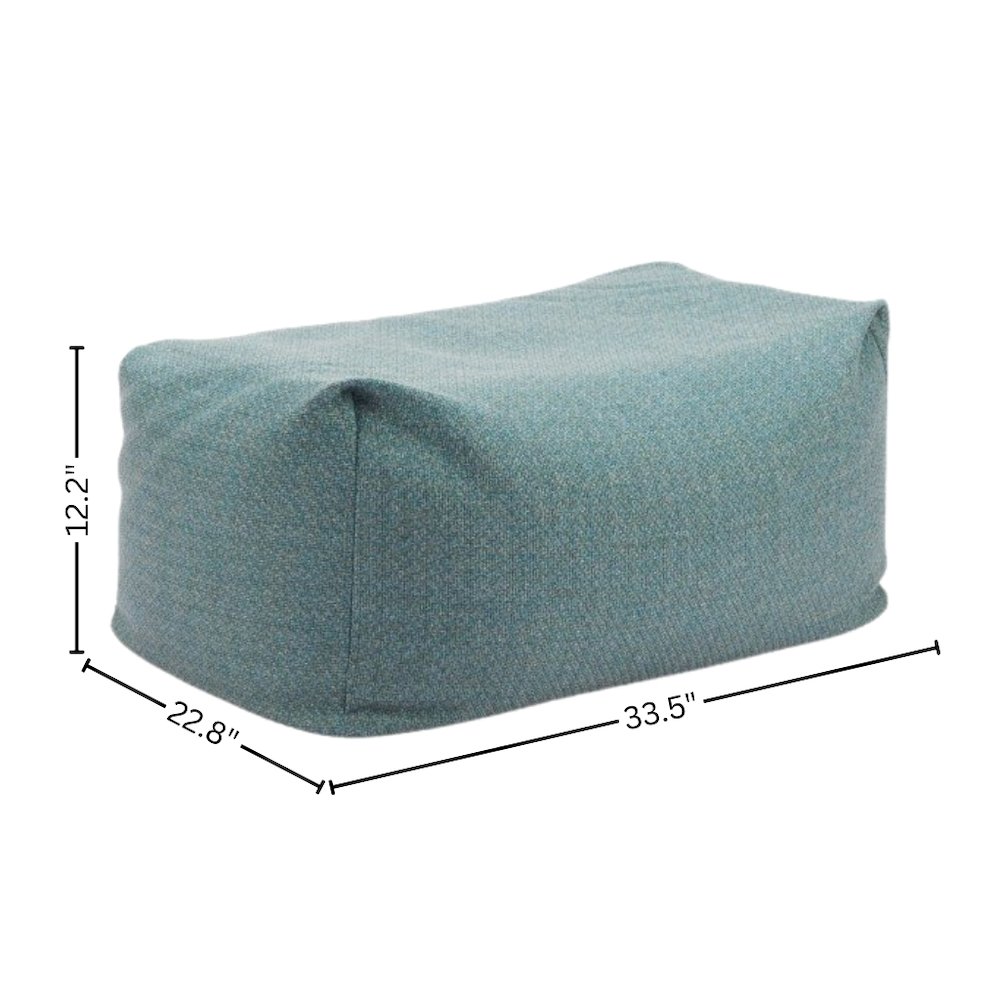 Green Outdoor Pouf Ottoman, Patio Ottoman for Garden or Deck Seating. Picture 4