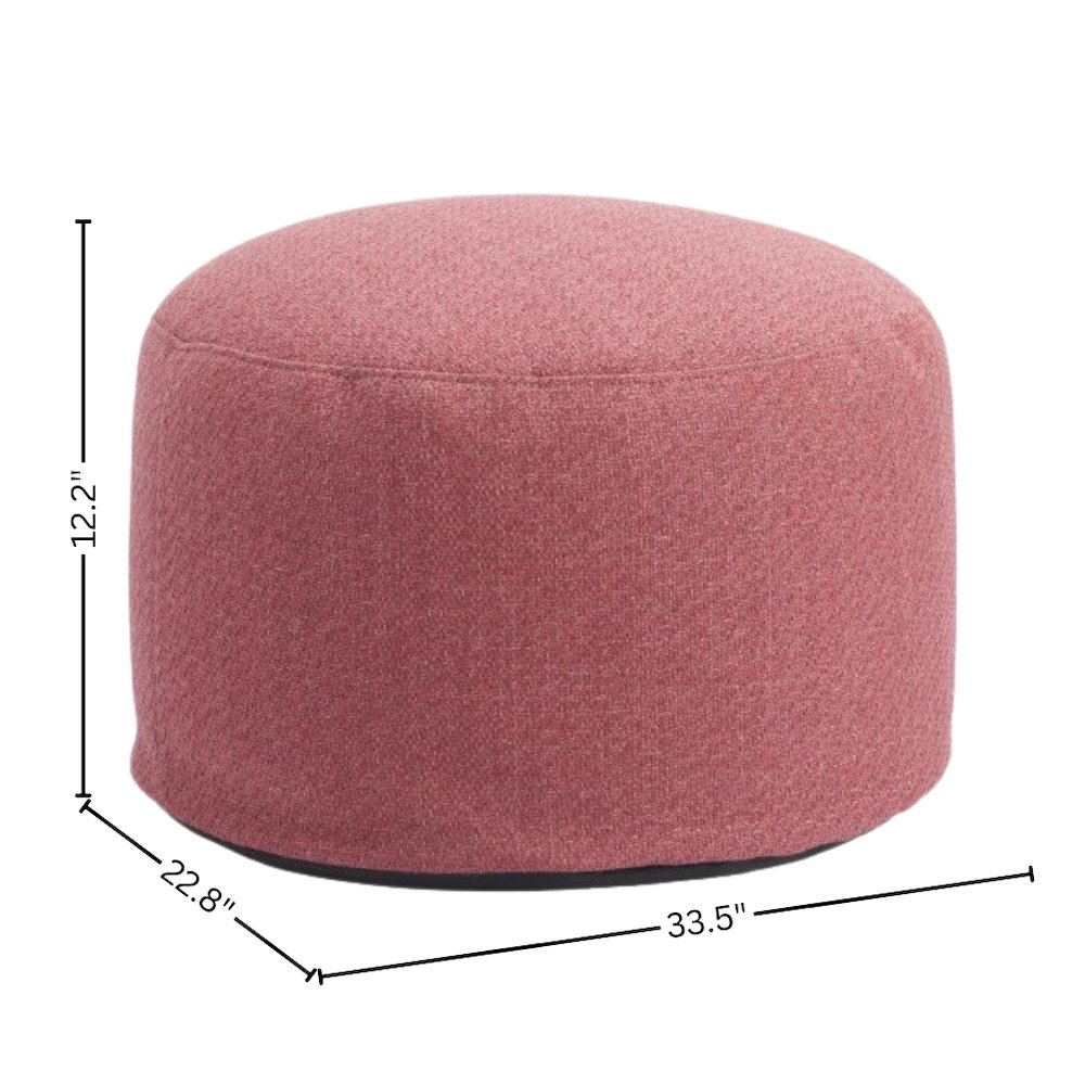 Red Outdoor Pouf Ottoman, Weather-Ready Patio Ottoman for Seating. Picture 4