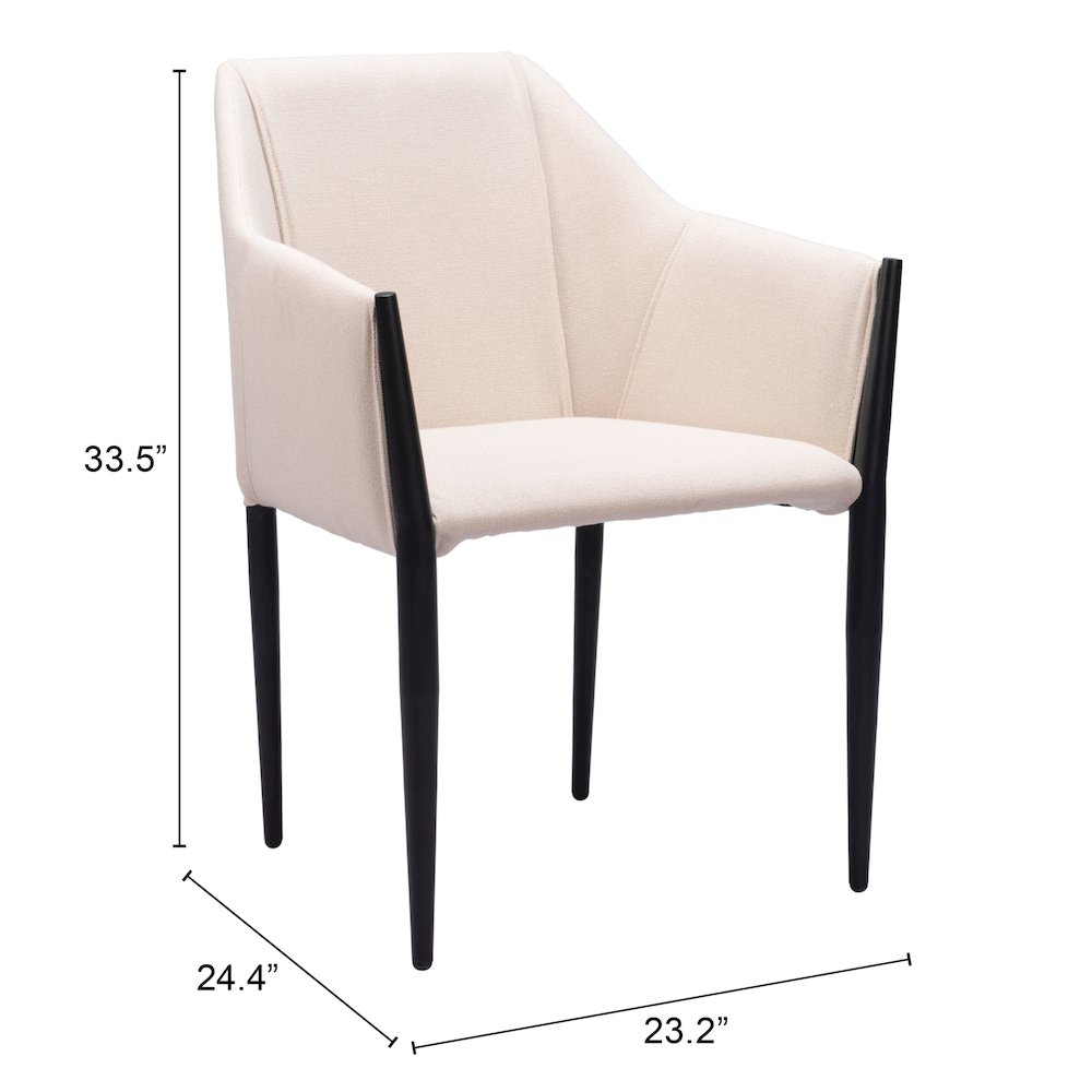 Andover Dining Chair (Set of 2) Beige. Picture 7