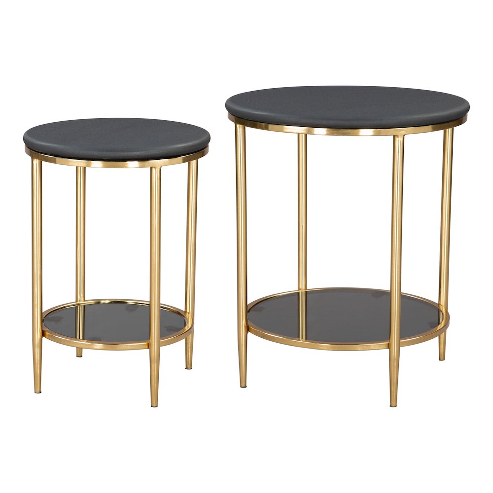 Koper Coffee Table Set (2-Piece) Black. Picture 3