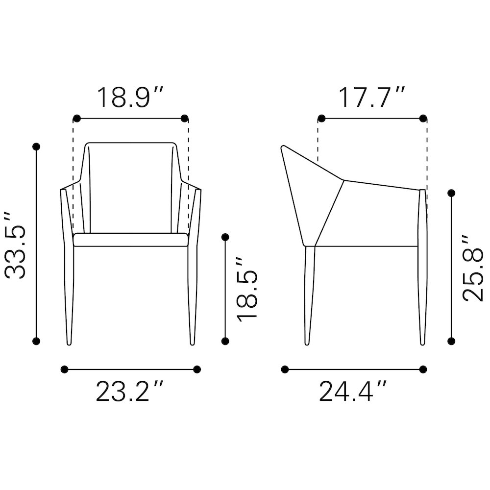 Andover Dining Chair (Set of 2) Slate Gray. Picture 10