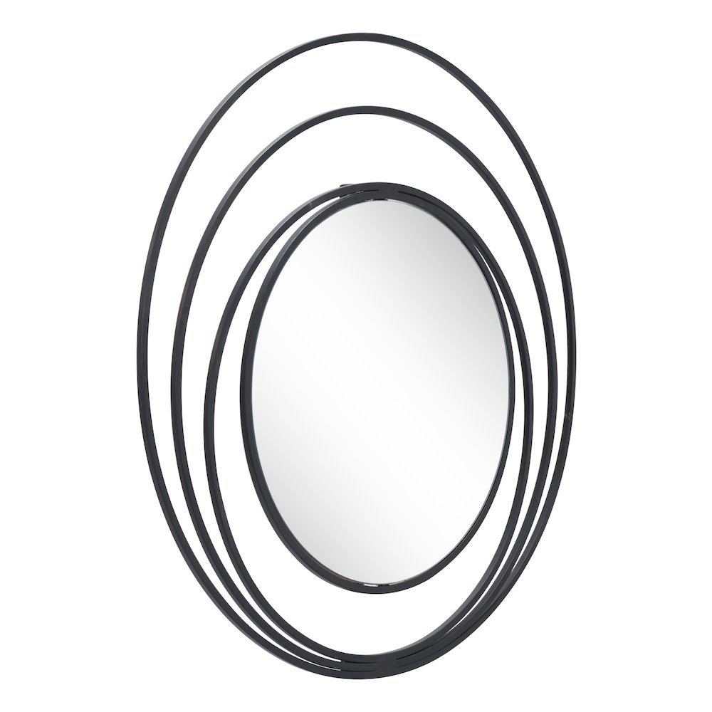 Luna Round Mirror Black. Picture 5
