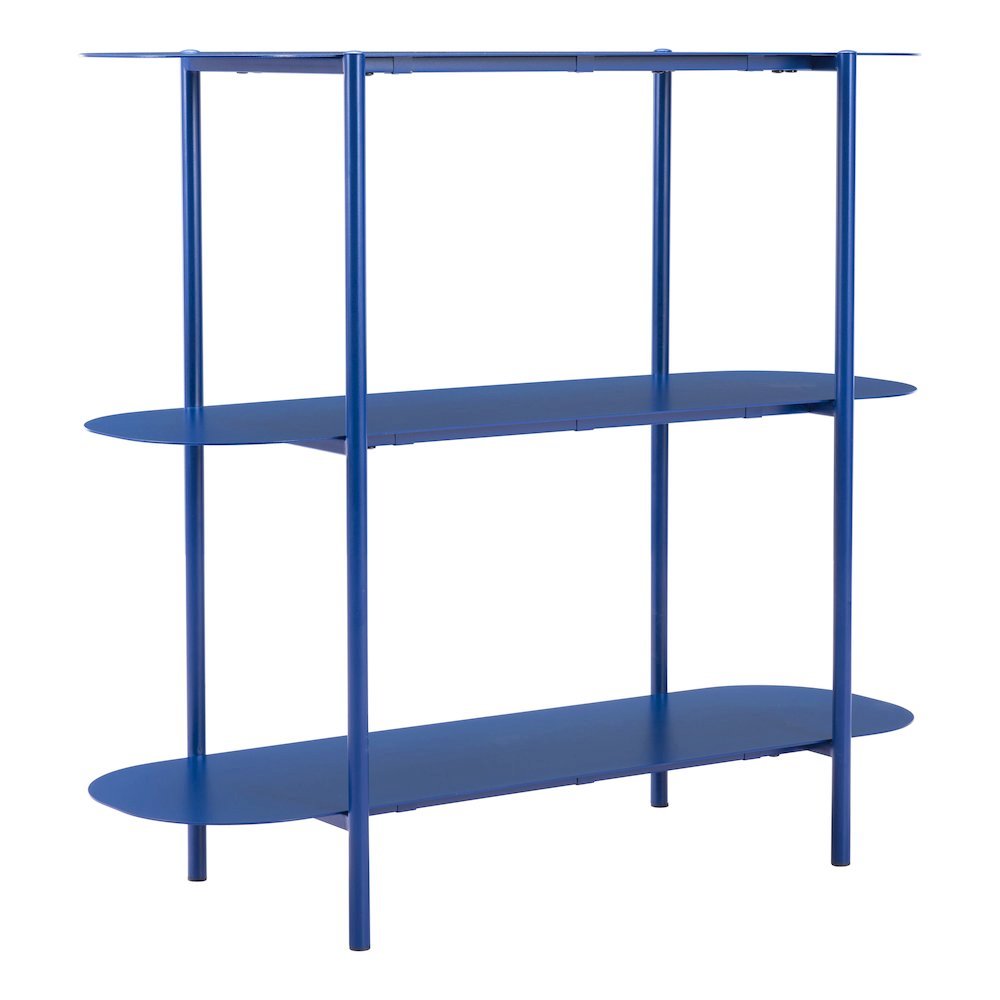 Console Table, Blue, Oval Steel Top, Powder Coated. Picture 4
