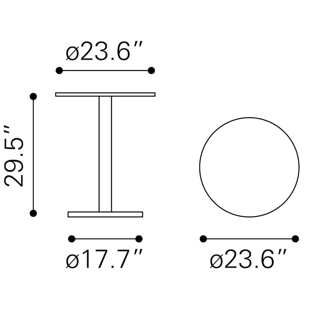 Bistro Table, White & Black, Round MDF Top, Steel Base. Picture 7
