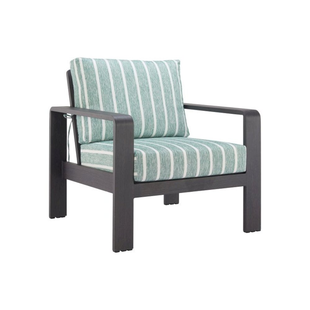 Green Aluminum Outdoor Chair, Modern Patio Seating for Garden or Deck. Picture 4