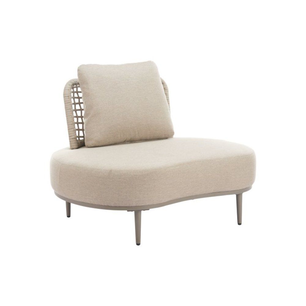 Beige Outdoor Club Chair, Wide Cushioned Patio Chair for Relaxation. Picture 1