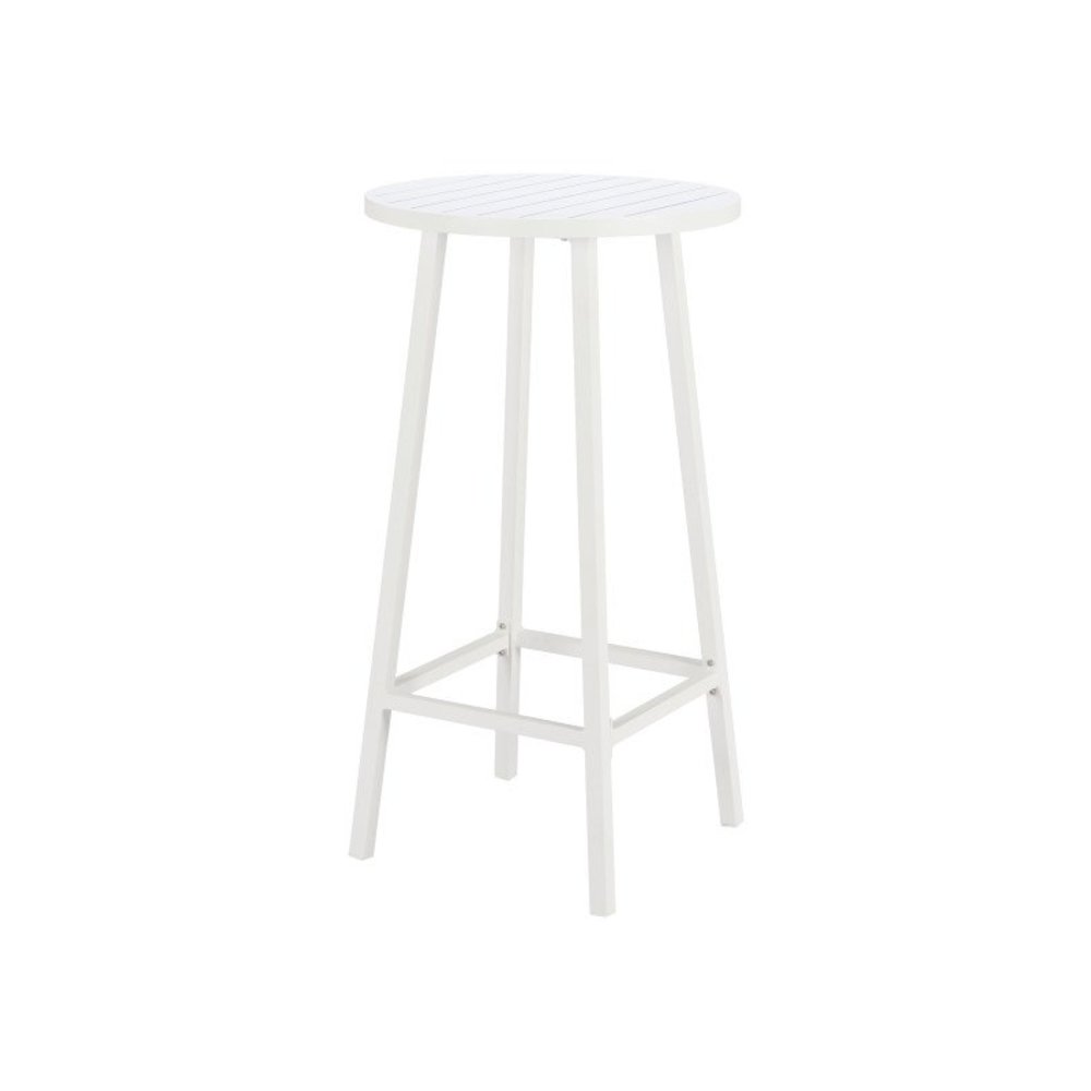 White Small Round Bistro Table, High Top Outdoor Table for Patios. Picture 1