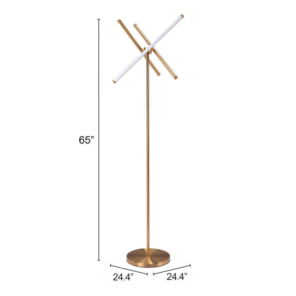 Floor Lamp, Brass, Works with Dimmer, Steel and Silicone. Picture 8