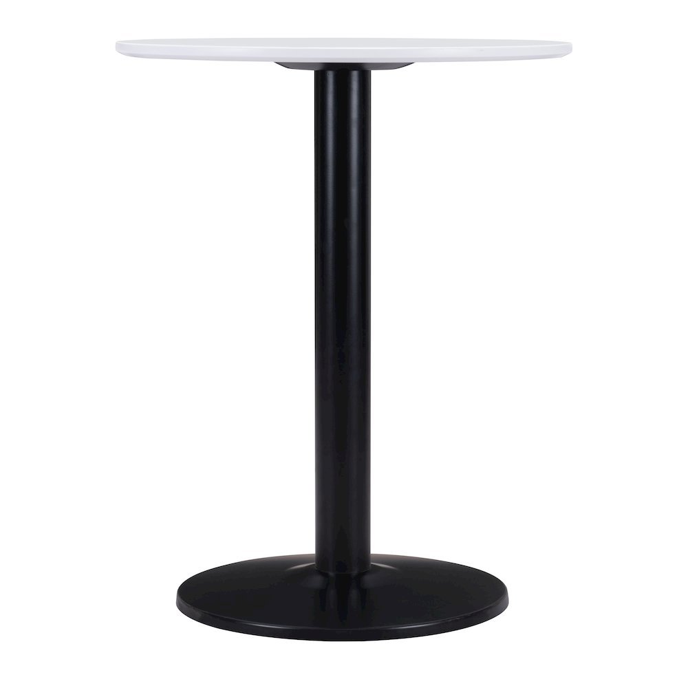 Bistro Table, White & Black, Round MDF Top, Steel Base. Picture 4