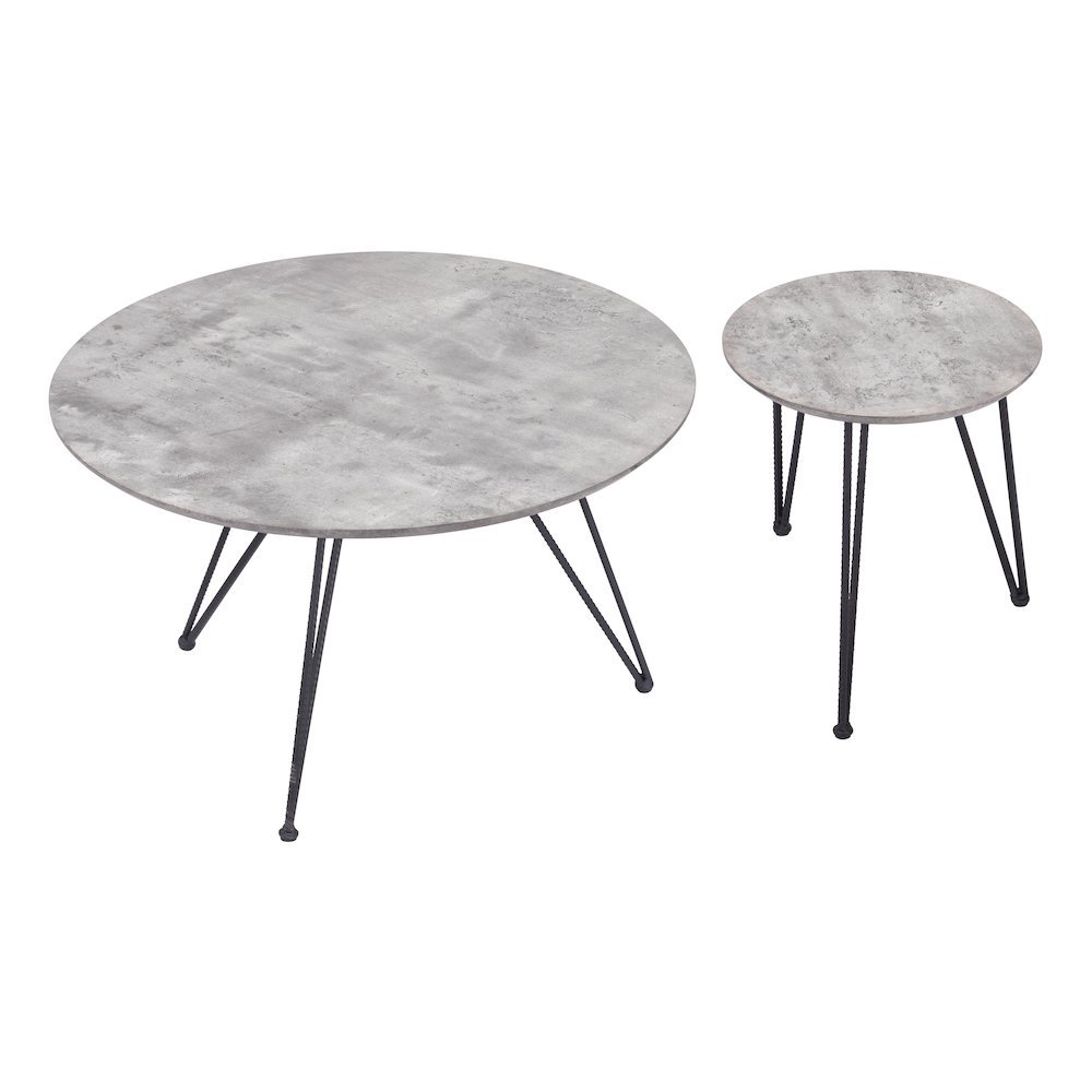 Kerris Coffee Table Set (2-Piece) Gray & Black. Picture 5